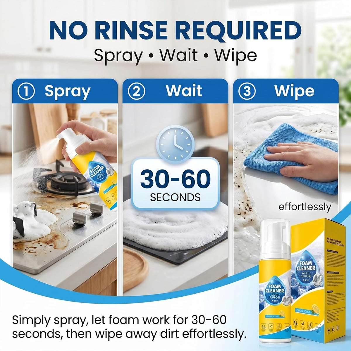 Multifunctional Foam-Cleaner Spray for Car 200 ml Each (Pack Of 2)