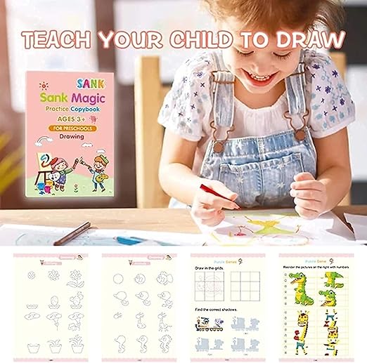 Sank Magic Practice Copybook, (4 Book+10 Refill+1 Pen+1 Grip)