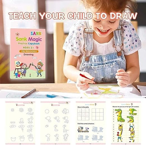 Sank Magic Practice Copybook, (4 Book+10 Refill+1 Pen+1 Grip)