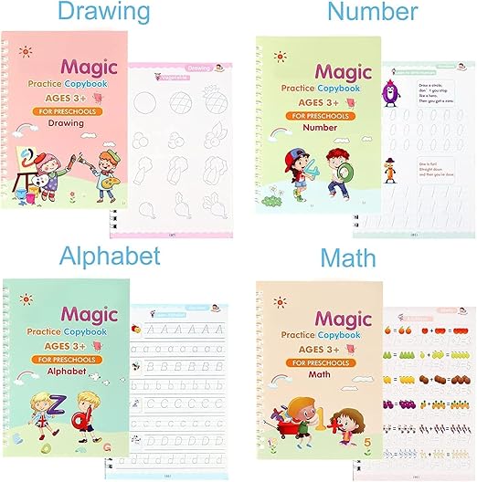 Sank Magic Practice Copybook, (4 Book+10 Refill+1 Pen+1 Grip)